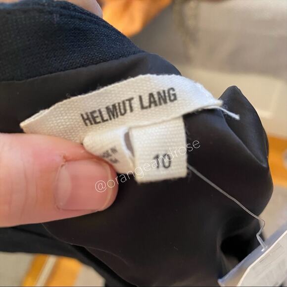 NWT Helmut Lang Black Open Back White Lamb Leather Cocktail Formal Mini Dress 10 - Picture 3 of 14